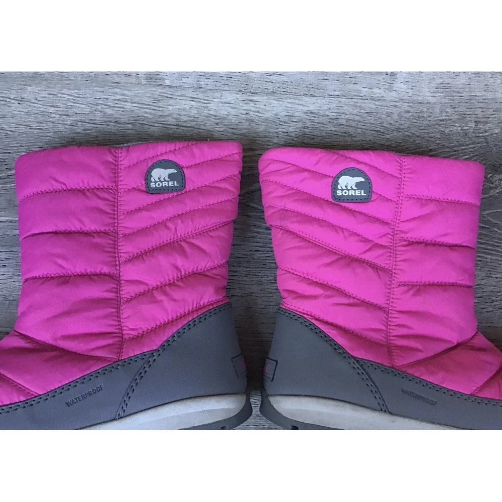 Sorel Youth Girls Size 7 Winter Snow Boots Big Kid Youth Pink/Gray NY1896-695